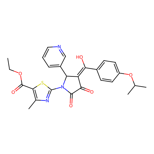 ethyl 2-(3-hydroxy-4-(4-isopropoxybenzoyl)-2-oxo-5-(pyridin-3-yl)-2,5-dihydro-1H-pyrrol-1-yl)-4-methylthiazole-5-carboxylate structure