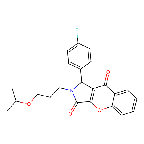 1-(4-fluorophenyl)-2-(3-isopropoxypropyl)-1,2-dihydrochromeno[2,3-c]pyrrole-3,9-dione structure