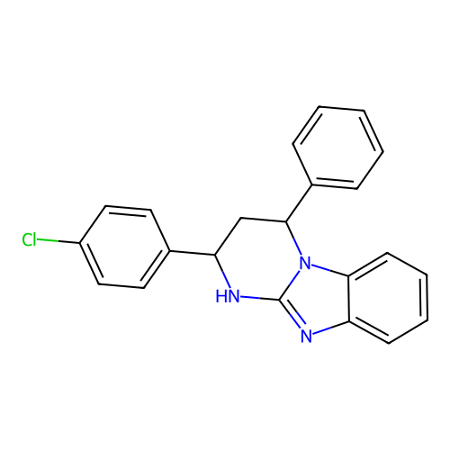 2-(4-Chlorophenyl)-4-phenyl-1,2,3,4-tetrahydropyrimido[1,2-a]benzimidazole structure