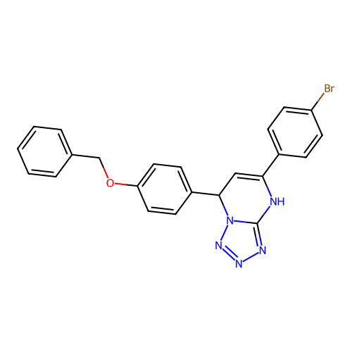 7-(4-(Benzyloxy)phenyl)-5-(4-bromophenyl)-4,7-dihydrotetrazolo[1,5-a]pyrimidine structure