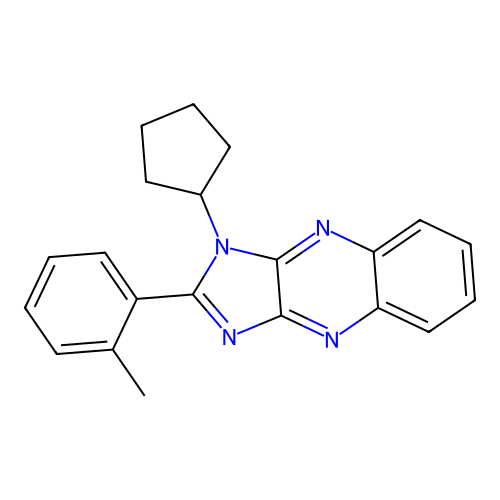 1-cyclopentyl-2-(2-methylphenyl)-1H-imidazo[4,5-b]quinoxaline structure
