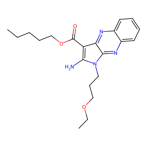 pentyl 2-amino-1-(3-ethoxypropyl)-1H-pyrrolo[2,3-b]quinoxaline-3-carboxylate structure