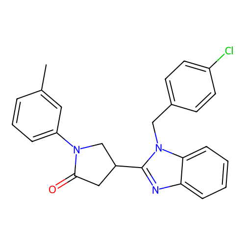 4-[1-(4-chlorobenzyl)-1H-benzimidazol-2-yl]-1-(3-methylphenyl)pyrrolidin-2-one structure