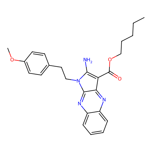 pentyl 2-amino-1-(4-methoxyphenethyl)-1H-pyrrolo[2,3-b]quinoxaline-3-carboxylate structure