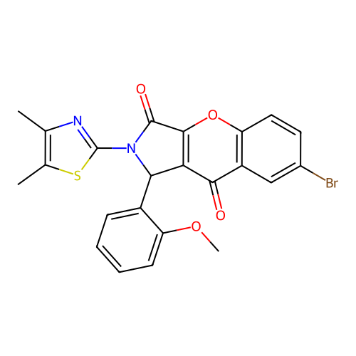 7-bromo-2-(4,5-dimethyl-1,3-thiazol-2-yl)-1-(2-methoxyphenyl)-1,2-dihydrochromeno[2,3-c]pyrrole-3,9-dione structure