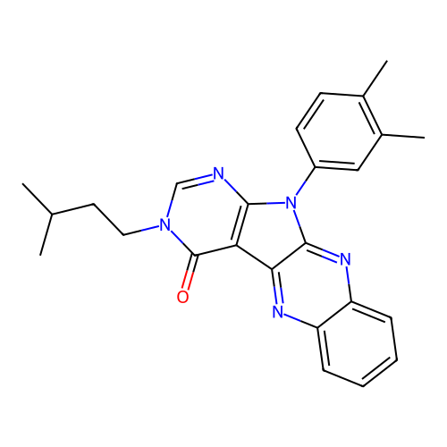 11-(3,4-dimethylphenyl)-3-(3-methylbutyl)-3,11-dihydro-4H-pyrimido[5',4':4,5]pyrrolo[2,3-b]quinoxalin-4-one structure
