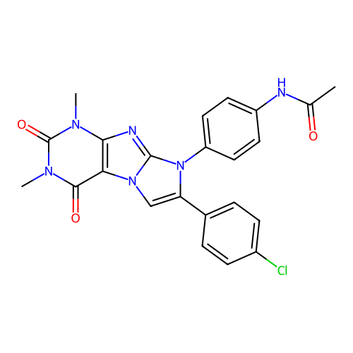 N-(4-(7-(4-chlorophenyl)-1,3-dimethyl-2,4-dioxo-3,4-dihydro-1H-imidazo[2,1-f]purin-8(2H)-yl)phenyl)acetamide structure