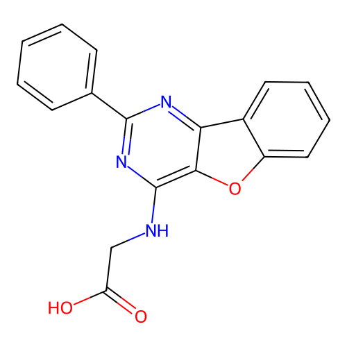 N-(2-phenyl[1]benzofuro[3,2-d]pyrimidin-4-yl)glycine structure