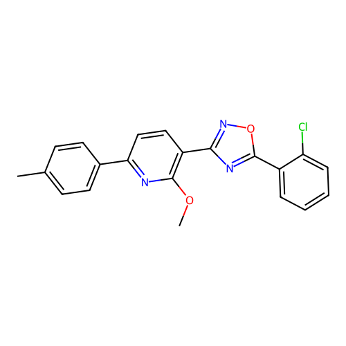 3-[5-(2-Chlorophenyl)-1,2,4-oxadiazol-3-yl]-2-methoxy-6-(4-methylphenyl)pyridine structure