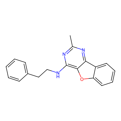 2-methyl-N-(2-phenylethyl)[1]benzofuro[3,2-d]pyrimidin-4-amine structure