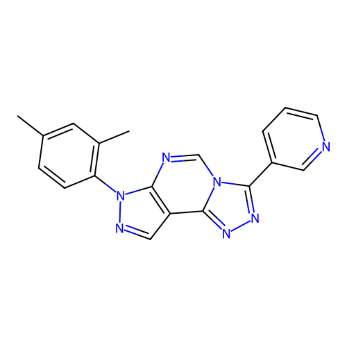 7-(2,4-dimethylphenyl)-3-(pyridin-3-yl)-7H-pyrazolo[4,3-e][1,2,4]triazolo[4,3-c]pyrimidine structure
