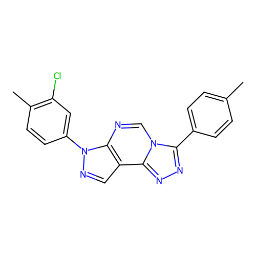 7-(3-chloro-4-methylphenyl)-3-(4-methylphenyl)-7H-pyrazolo[4,3-e][1,2,4]triazolo[4,3-c]pyrimidine structure