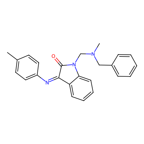 Indol-2-one, 1-[(benzylmethylamino)methyl]-3-(p-tolylimino)-1,3-dihydro- structure