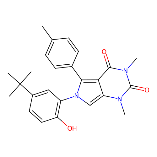 6-(5-(tert-butyl)-2-hydroxyphenyl)-1,3-dimethyl-5-(p-tolyl)-1H-pyrrolo[3,4-d]pyrimidine-2,4(3H,6H)-dione structure