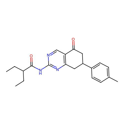 2-ethyl-N-[7-(4-methylphenyl)-5-oxo-5,6,7,8-tetrahydroquinazolin-2-yl]butanamide structure