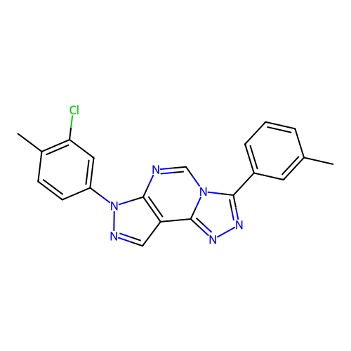 7-(3-chloro-4-methylphenyl)-3-(3-methylphenyl)-7H-pyrazolo[4,3-e][1,2,4]triazolo[4,3-c]pyrimidine structure