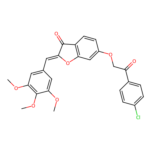 (Z)-6-(2-(4-chlorophenyl)-2-oxoethoxy)-2-(3,4,5-trimethoxybenzylidene)benzofuran-3(2H)-one structure
