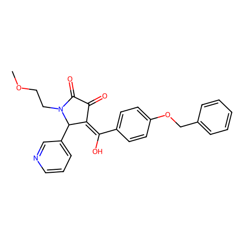 4-[4-(benzyloxy)benzoyl]-3-hydroxy-1-(2-methoxyethyl)-5-(pyridin-3-yl)-2,5-dihydro-1H-pyrrol-2-one structure
