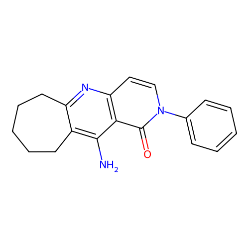 11-amino-2-phenyl-7,8,9,10-tetrahydro-6H-cyclohepta[b][1,6]naphthyridin-1-one structure