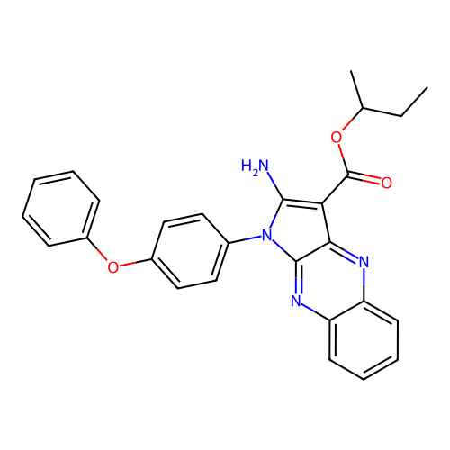butan-2-yl 2-amino-1-(4-phenoxyphenyl)-1H-pyrrolo[2,3-b]quinoxaline-3-carboxylate structure