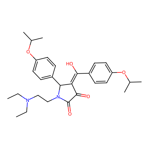 (4E)-1-(2-diethylaminoethyl)-4-[hydroxy-(4-propan-2-yloxyphenyl)methylidene]-5-(4-propan-2-yloxyphenyl)pyrrolidine-2,3-dione structure