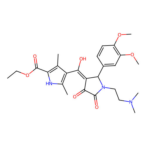 ethyl 4-(2-(3,4-dimethoxyphenyl)-1-(2-(dimethylamino)ethyl)-4-hydroxy-5-oxo-2,5-dihydro-1H-pyrrole-3-carbonyl)-3,5-dimethyl-1H-pyrrole-2-carboxylate structure