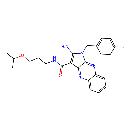 2-amino-1-(4-methylbenzyl)-N-[3-(propan-2-yloxy)propyl]-1H-pyrrolo[2,3-b]quinoxaline-3-carboxamide structure