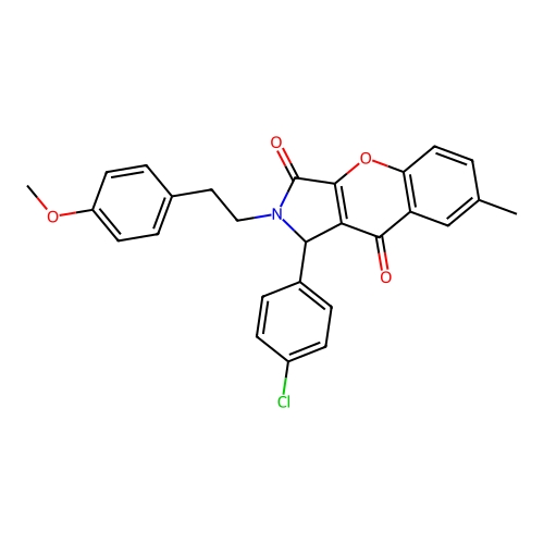 1-(4-chlorophenyl)-2-(4-methoxyphenethyl)-7-methyl-1,2-dihydrochromeno[2,3-c]pyrrole-3,9-dione structure