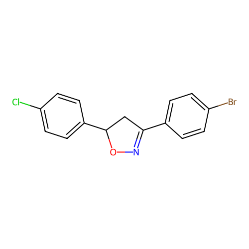 3-(4-Bromophenyl)-5-(4-chlorophenyl)-4,5-dihydro-1,2-oxazole structure