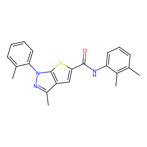 N-(2,3-dimethylphenyl)-3-methyl-1-(2-methylphenyl)-1H-thieno[2,3-c]pyrazole-5-carboxamide structure