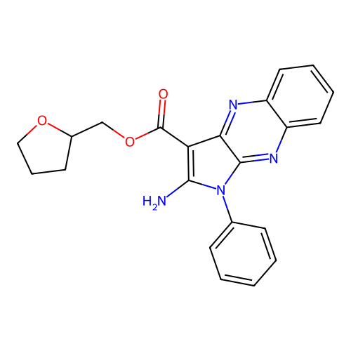 oxolan-2-ylmethyl 2-amino-1-phenylpyrrolo[3,2-b]quinoxaline-3-carboxylate structure