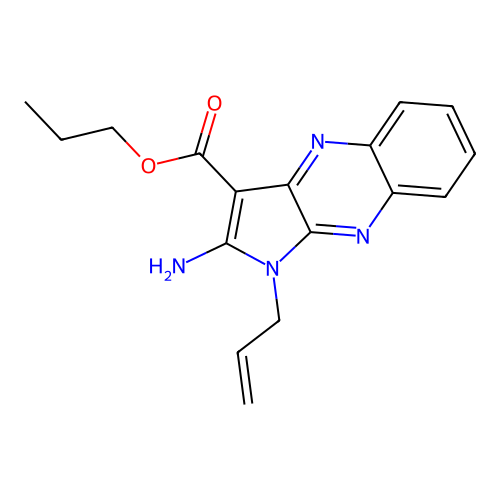 propyl 2-amino-1-(prop-2-en-1-yl)-1H-pyrrolo[2,3-b]quinoxaline-3-carboxylate structure