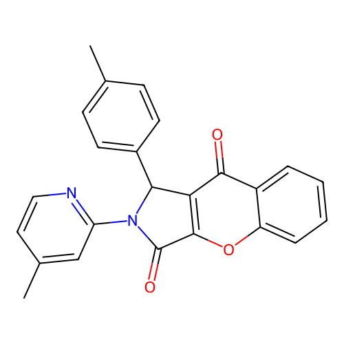 1-(4-methylphenyl)-2-(4-methylpyridin-2-yl)-1,2-dihydrochromeno[2,3-c]pyrrole-3,9-dione structure