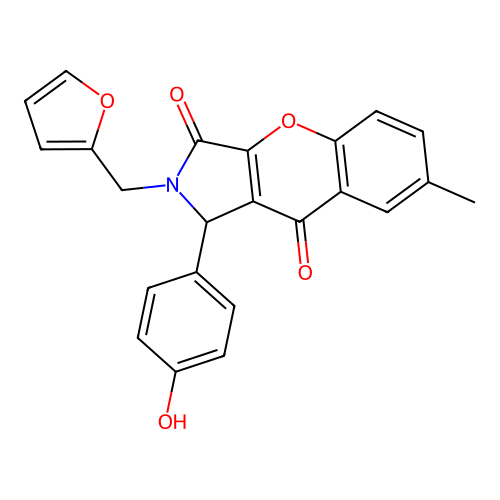 2-(furan-2-ylmethyl)-1-(4-hydroxyphenyl)-7-methyl-1,2-dihydrochromeno[2,3-c]pyrrole-3,9-dione structure