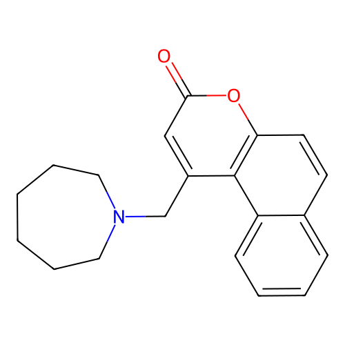 1-(azepan-1-ylmethyl)-3H-benzo[f]chromen-3-one structure