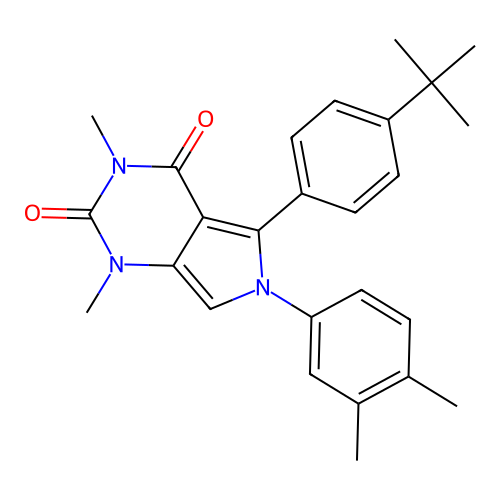 5-(4-(tert-butyl)phenyl)-6-(3,4-dimethylphenyl)-1,3-dimethyl-1H-pyrrolo[3,4-d]pyrimidine-2,4(3H,6H)-dione structure