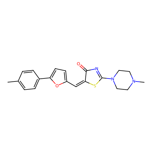 (E)-2-(4-methylpiperazin-1-yl)-5-((5-(p-tolyl)furan-2-yl)methylene)thiazol-4(5H)-one structure