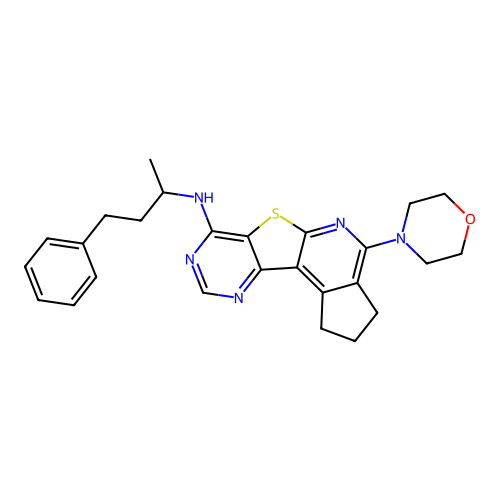 4-(morpholin-4-yl)-N-(4-phenylbutan-2-yl)-2,3-dihydro-1H-cyclopenta[4',5']pyrido[3',2':4,5]thieno[3,2-d]pyrimidin-7-amine structure