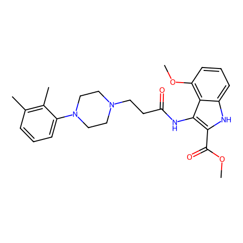 methyl 3-({3-[4-(2,3-dimethylphenyl)piperazin-1-yl]propanoyl}amino)-4-methoxy-1H-indole-2-carboxylate structure