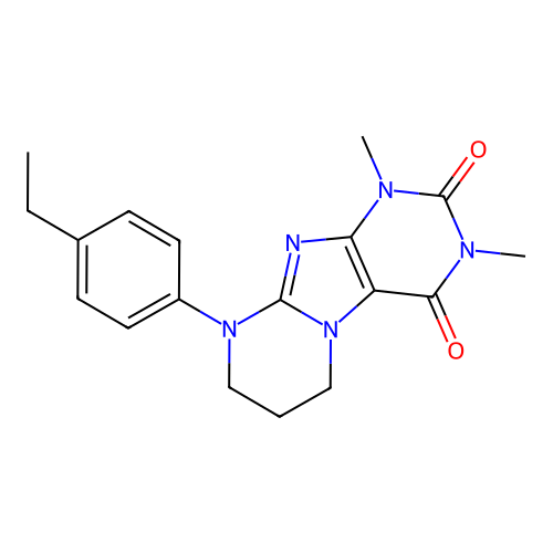 9-(4-ethylphenyl)-1,3-dimethyl-7,8-dihydro-6H-purino[7,8-a]pyrimidine-2,4-dione structure