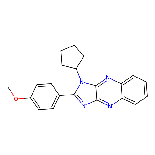 1-cyclopentyl-2-(4-methoxyphenyl)-1H-imidazo[4,5-b]quinoxaline structure