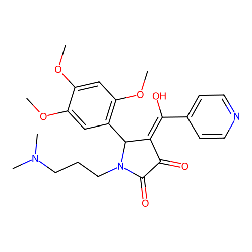 (4E)-1-[3-(dimethylamino)propyl]-4-[hydroxy(pyridin-4-yl)methylidene]-5-(2,4,5-trimethoxyphenyl)pyrrolidine-2,3-dione structure