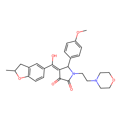 3-hydroxy-5-(4-methoxyphenyl)-4-(2-methyl-2,3-dihydro-1-benzofuran-5-carbonyl)-1-[2-(morpholin-4-yl)ethyl]-2,5-dihydro-1H-pyrrol-2-one structure
