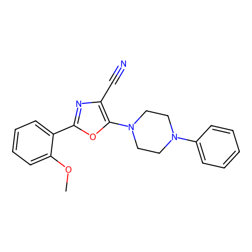 2-(2-Methoxyphenyl)-5-(4-phenylpiperazin-1-yl)-1,3-oxazole-4-carbonitrile structure