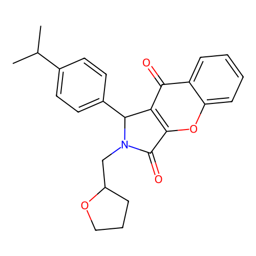 2-(oxolan-2-ylmethyl)-1-(4-propan-2-ylphenyl)-1H-chromeno[2,3-c]pyrrole-3,9-dione structure