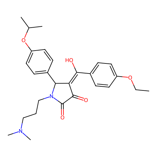 (4E)-1-[3-(dimethylamino)propyl]-4-[(4-ethoxyphenyl)-hydroxymethylidene]-5-(4-propan-2-yloxyphenyl)pyrrolidine-2,3-dione structure