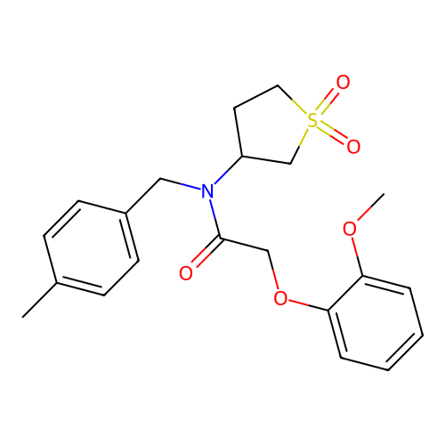 N-(1,1-dioxidotetrahydrothiophen-3-yl)-2-(2-methoxyphenoxy)-N-(4-methylbenzyl)acetamide structure