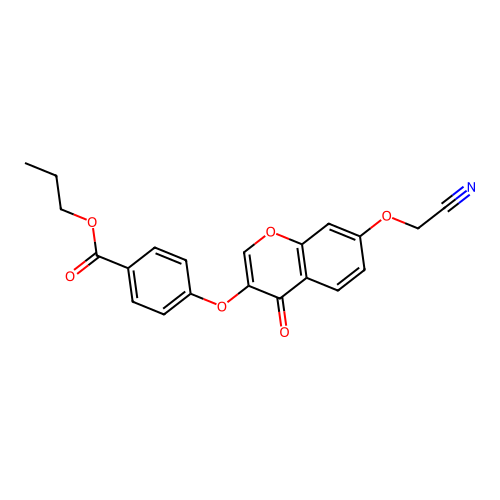 Propyl 4-[7-(cyanomethoxy)-4-oxochromen-3-yl]oxybenzoate structure