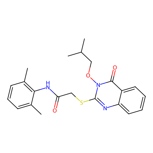 N-(2,6-dimethylphenyl)-2-((3-isobutoxy-4-oxo-3,4-dihydroquinazolin-2-yl)thio)acetamide structure
