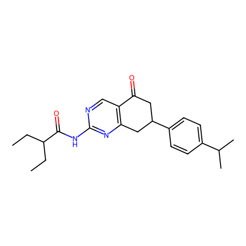 2-ethyl-N-(7-(4-isopropylphenyl)-5-oxo-5,6,7,8-tetrahydroquinazolin-2-yl)butanamide structure
